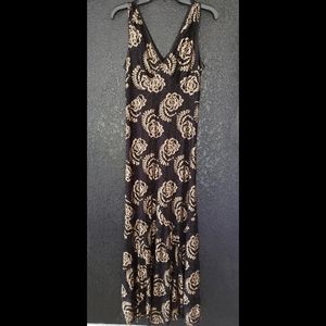 Black and Gold Lace Evening Dress